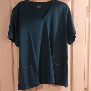 Jaanuu Women's Blue/Green Scrub Top